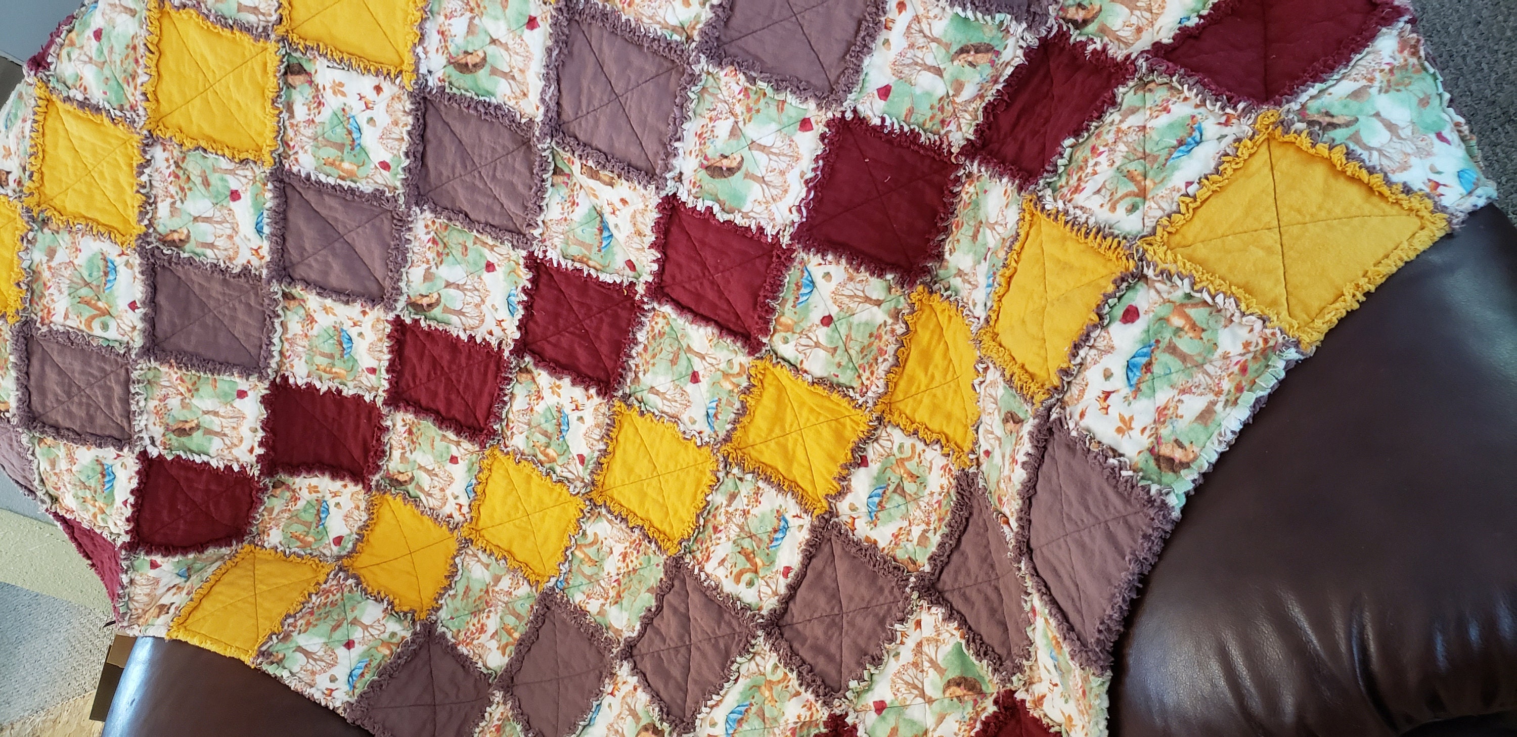 Lap Rag Quilt Working in the Woodlands Rag Lap Quilt - Etsy