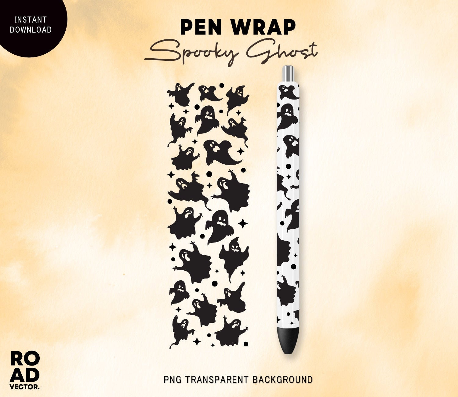 Spooky Ghost pen wrap svg Halloween pen wrap Waterslide Pen Etsy