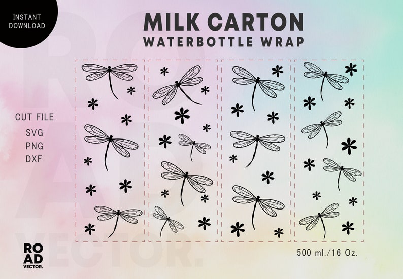 Download Dragonfly Mandala And Flower Seamless Milk Carton Bottle Wrap Instant Download Svg Cut File For Cricut Acrylic Water Bottle Wrap 500 Ml Art Collectibles Drawing Illustration 330 Co Il