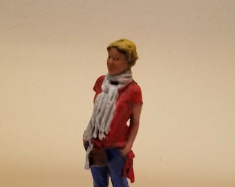 O F G Scale figure Woman with scarf miniature