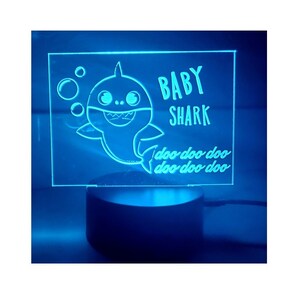 Baby Shark Night Light - Multi-colored With Remote! - Etsy