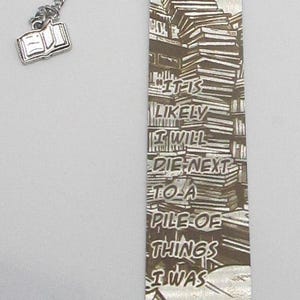 Lemony Snicket quote metal bookmark