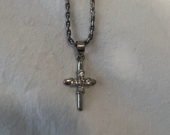 Sterling cross pendant and necklace