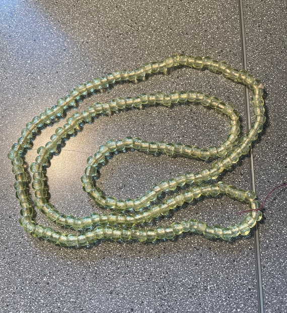 Necklace 44" of chartreuse beads