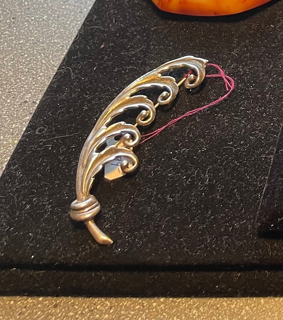 Sterling silver feather pin