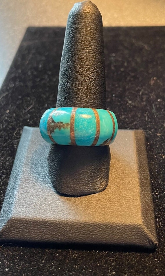 Sterling Silver Turquoise Ring size 10+