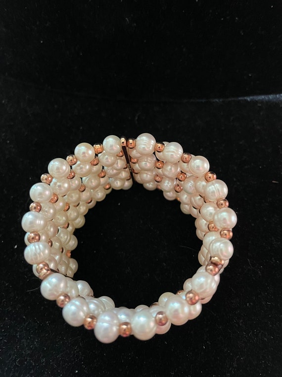 Bracelet of Seven strands of pearls set with tiny… - image 2