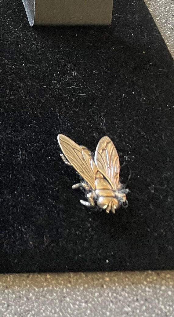 Sterling silver beetle pin