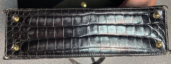 Black crocodile 50's pocketbook 10"x9" - image 4