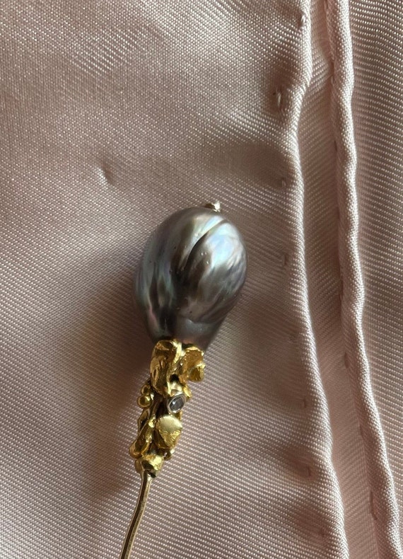 Tahitian Black Pearl stickpin