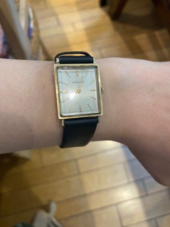 Vintage Winder Hamilton 14K Gold Men’s Wrist Watch Gem