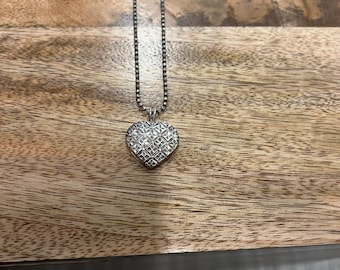 Sterling Silver Heart Pendant with 11.5" Sterling Chain