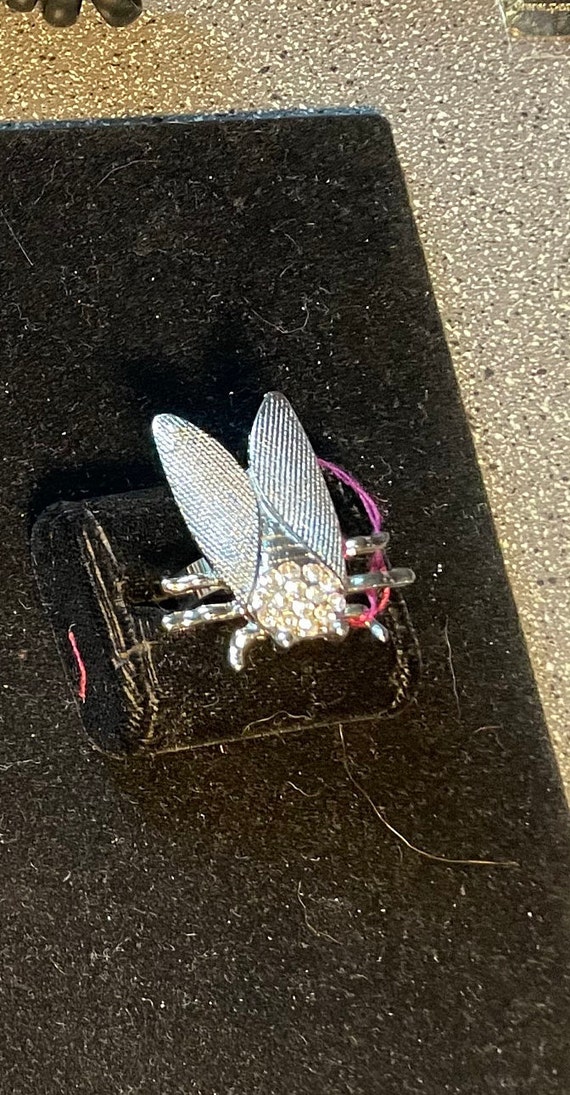 Beetle Ring w/ rhinestone head - image 1