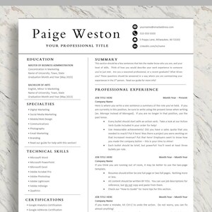 Resume Template for Word & Pages, CV Template, Modern Resume Template Instant Download, Professional Resume Template, Cover Letter Template