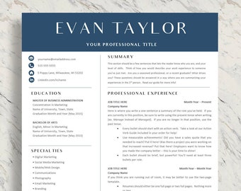 Plantilla de CV para Word / Plantilla de CV profesional de 1 y 2 páginas, carta de presentación / Descarga instantánea / Plantilla de cv de enfermería CV profesional