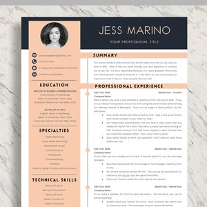Plantilla de CV moderna con carta de presentación y referencias para Microsoft Word y Pages Pc y Mac 1 2 páginas, marketing, ventas, currículum de enfermería