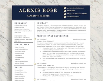 Plantilla de CV para Word / Plantilla de CV profesional de 1 y 2 páginas, carta de presentación / Descarga instantánea / Plantilla de cv de enfermería CV profesional