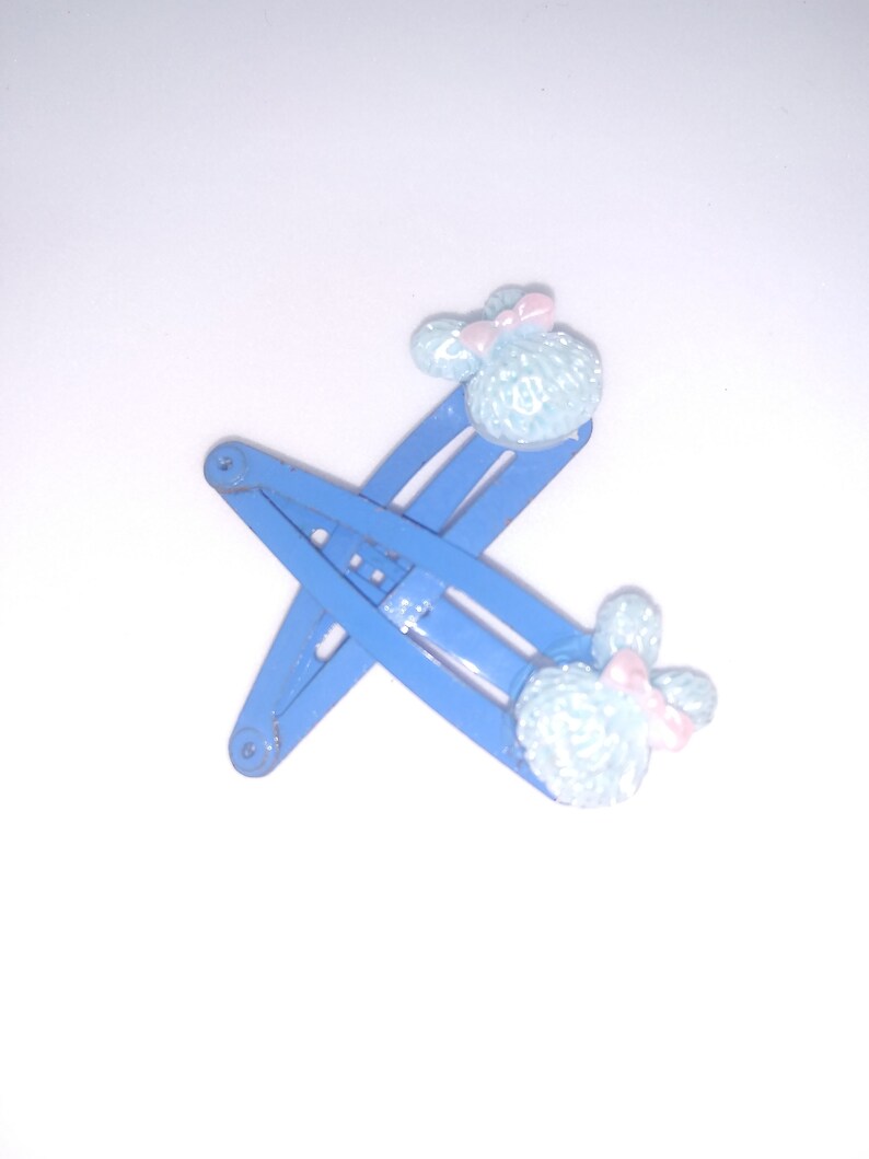 Kawaii Fairy Kei Decora Hair clips set Bunny ears w/Bow Resin Etsy