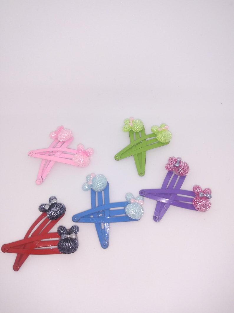 Kawaii Fairy Kei Decora Hair clips set Bunny ears w/Bow Resin Etsy