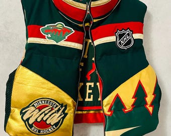 Custom Puffer Vest Game Day, Jersey, Pro, College, Football,  Team Apparel, Upcycled, Reworked, 1 of 1