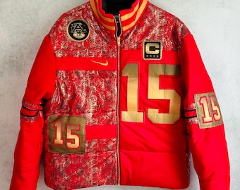 Custom Puffer Jacket, Game Day, Jersey, Pro, College, High School, Upcycled, Reworked, 1 of 1, Custom Team, Hockey, Soccer