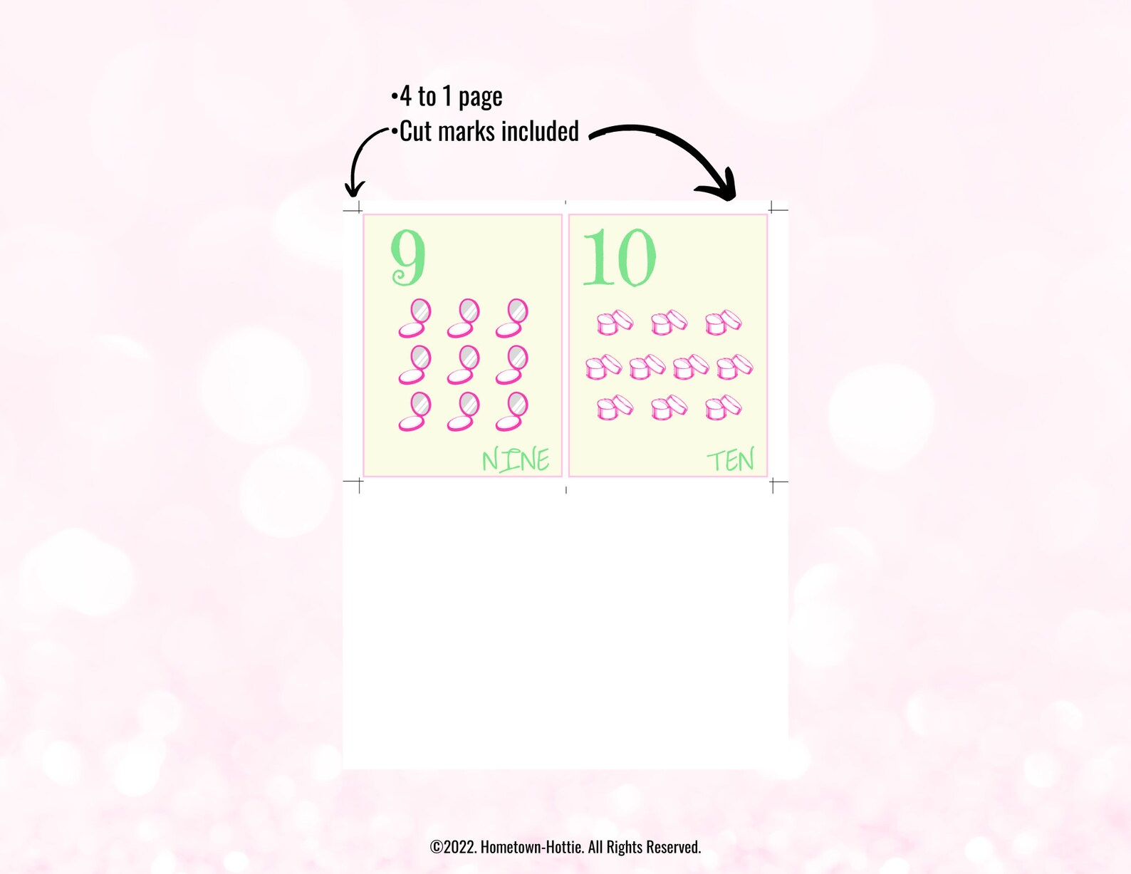 Numbers Flashcards Makeup Artist Homeschool Nursery Wall Art Education ...