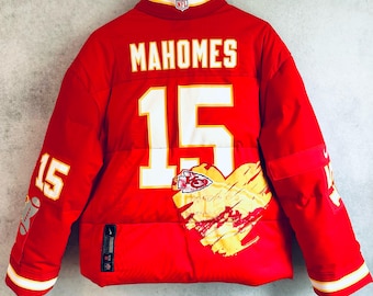 Custom Puffer Jacket, Jersey, Game Day, Pro, College, Football, High School, Team, Apparel, Upcycled, Reworked, 1 of 1, Soccer, Hockey