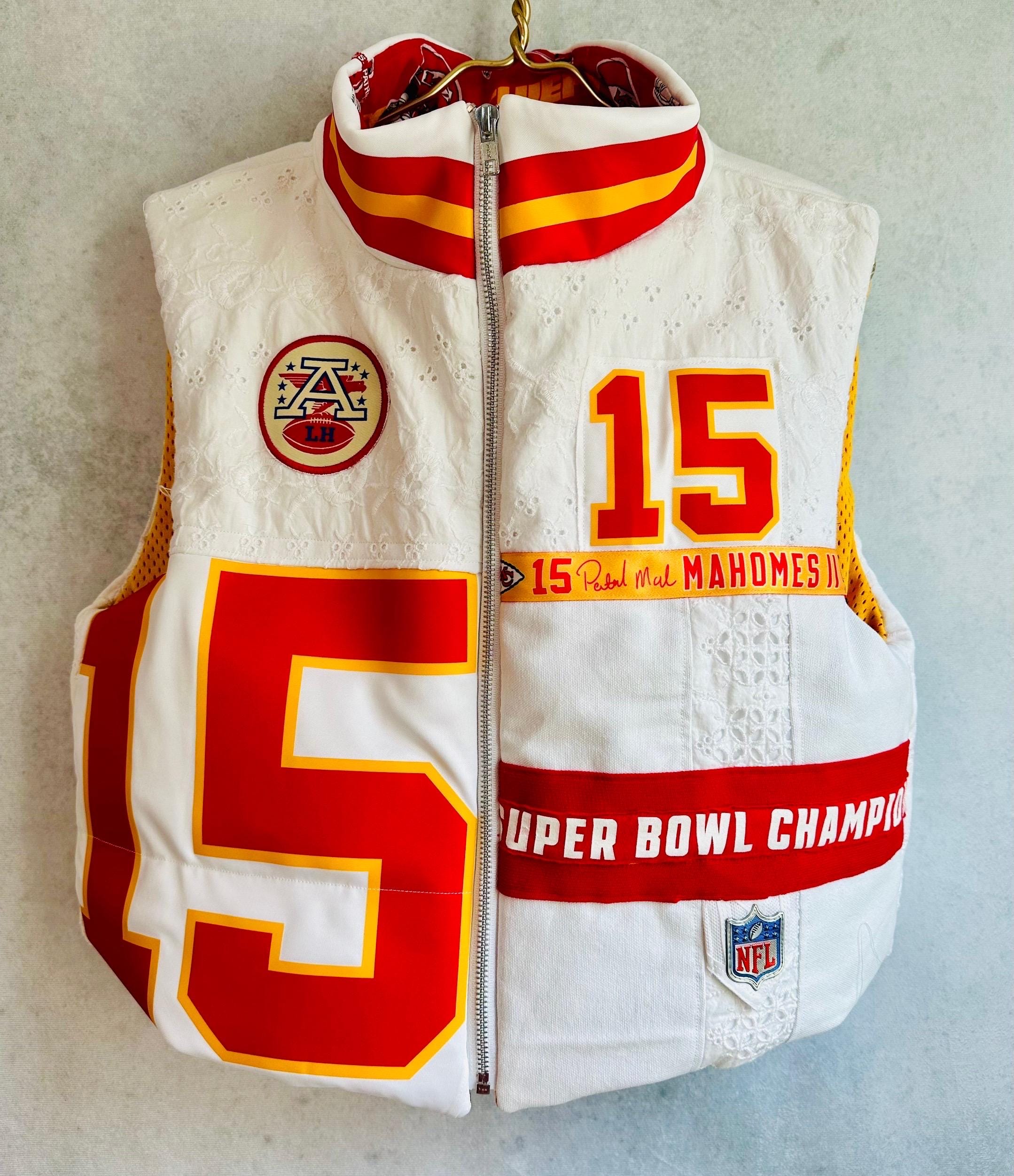 Custom Puffer Vest,  Jersey, Game Day, Pro, College, Football, High School, Team Apparel, Upcycled, Reworked, 1 of 1