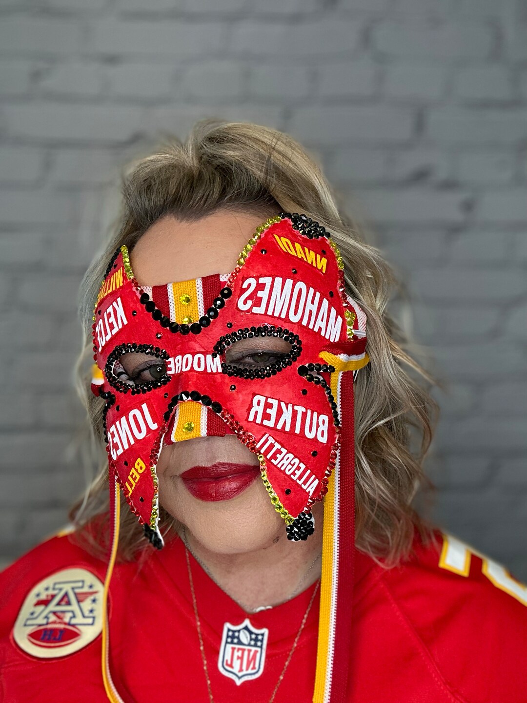 Kansas City Football, Masquerade Mask, Mardi Gras Mask, Football Fan