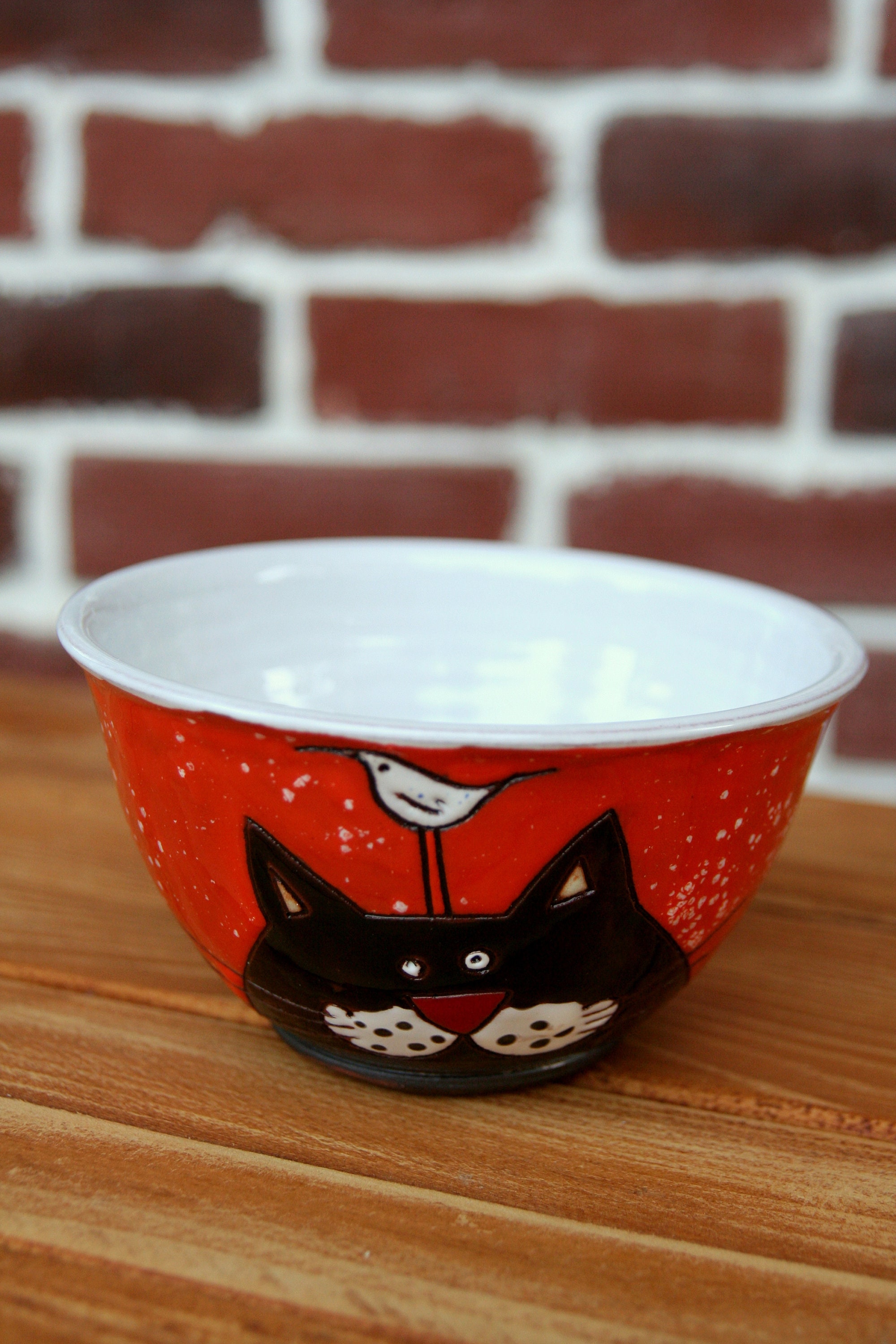 Ceramic Cat bowl Noodle bowl Unique Wheel Thrown bowl Snack Etsy