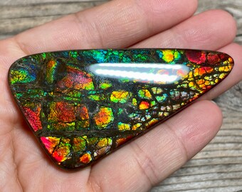 Großer Ammolit Edelstein Freeform Cabochon, Buntglas muster