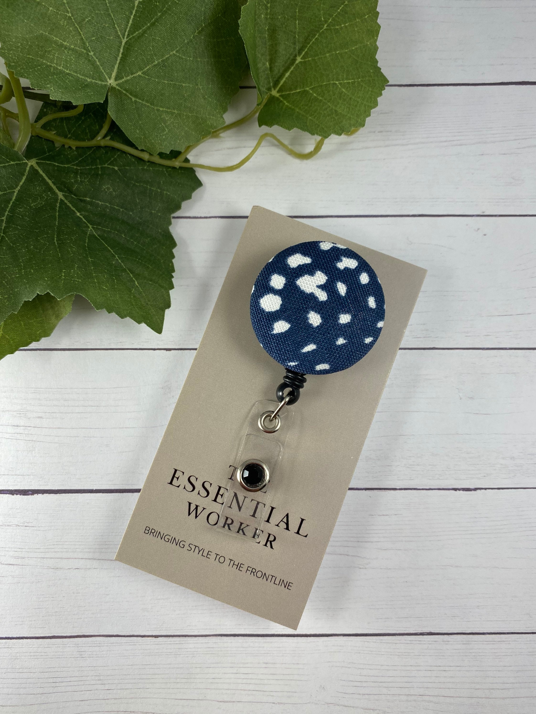 563A Blue and White Themed Personalized Badge Reel 