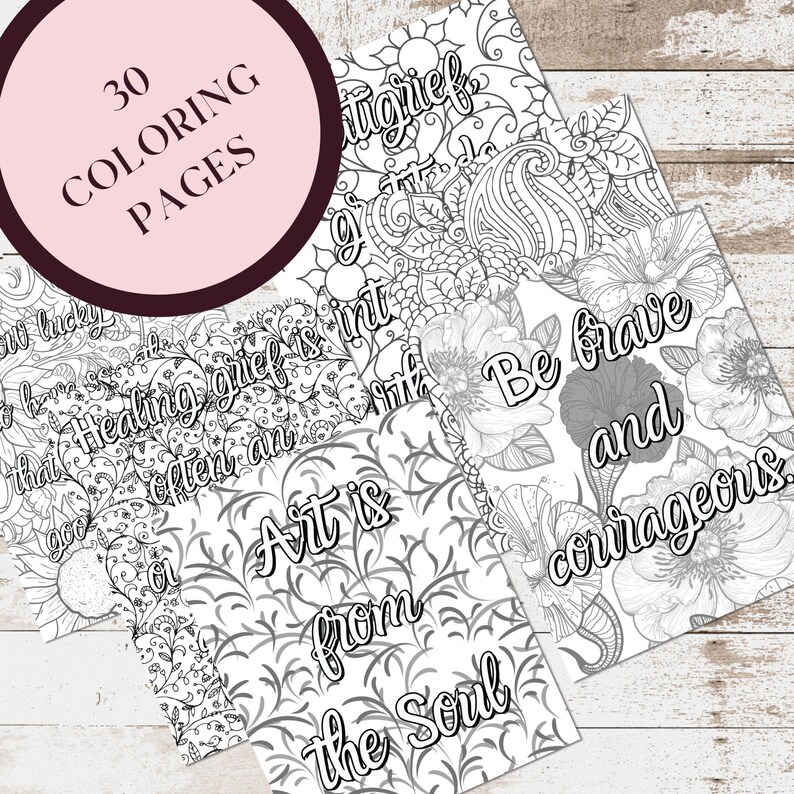 30 Healing Adult Coloring Pages Flower Coloring Pages Grief - Etsy