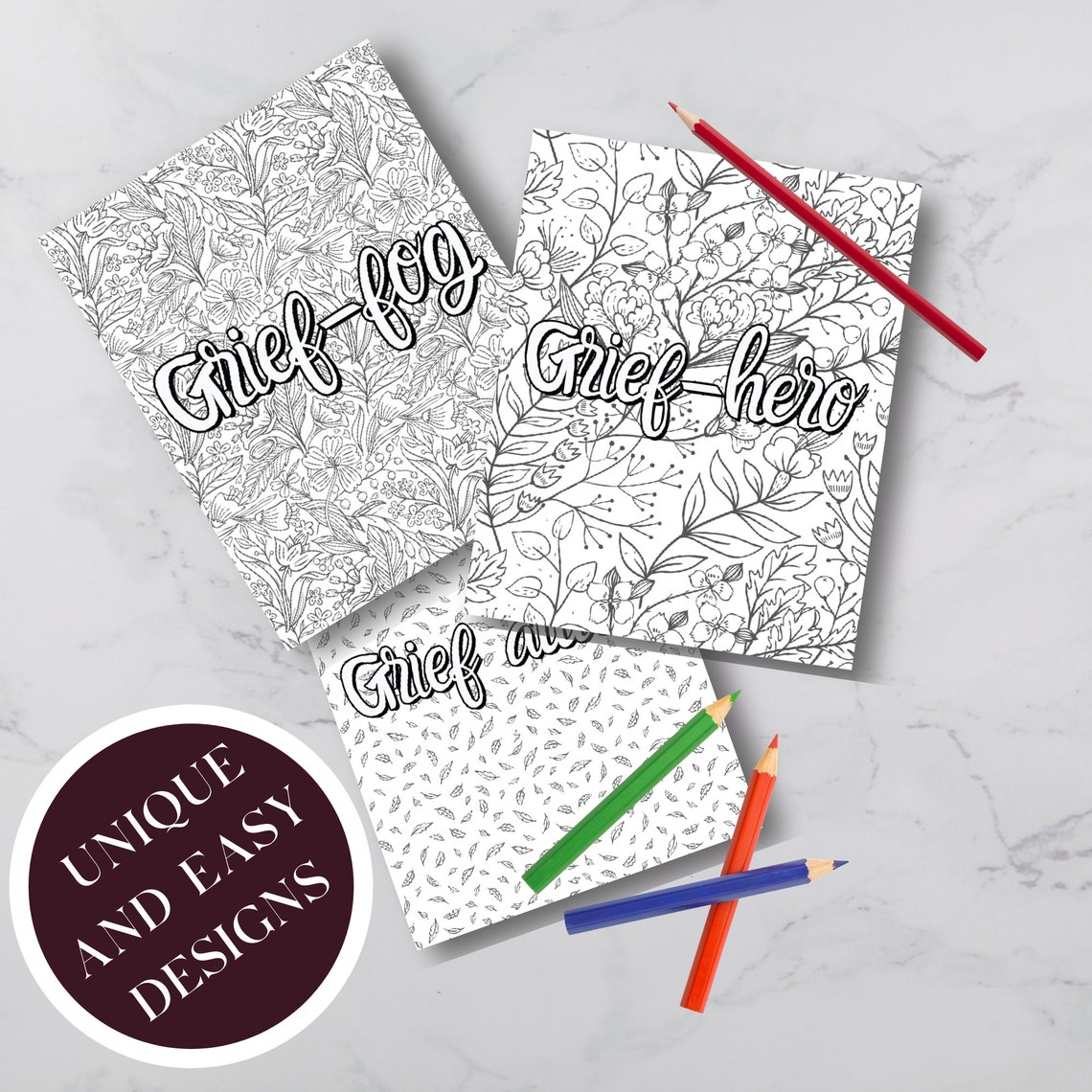 Download 30 Healing Adult Coloring Pages Flower Coloring Pages Grief | Etsy