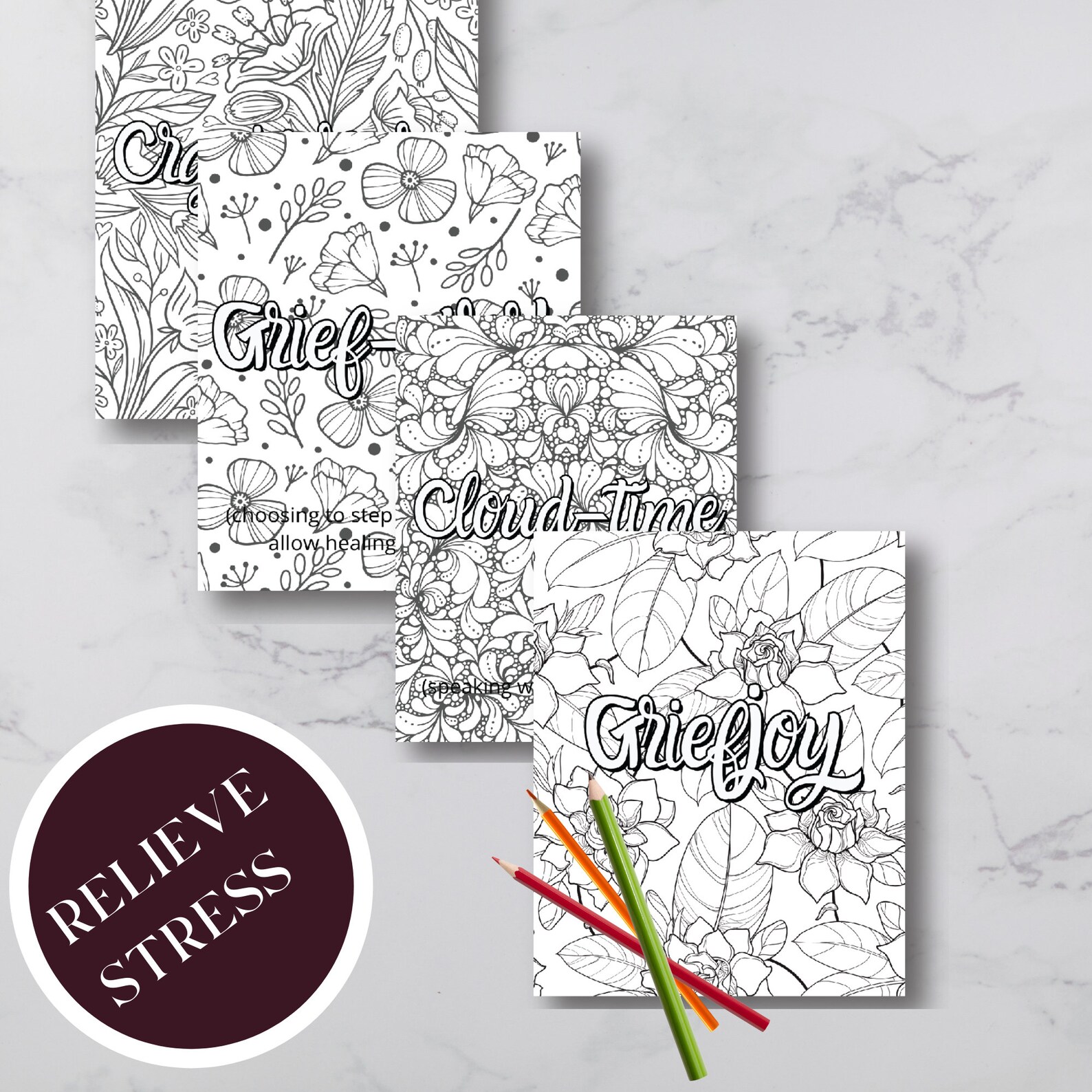 30 Healing Adult Coloring Pages Flower Coloring Pages Grief - Etsy