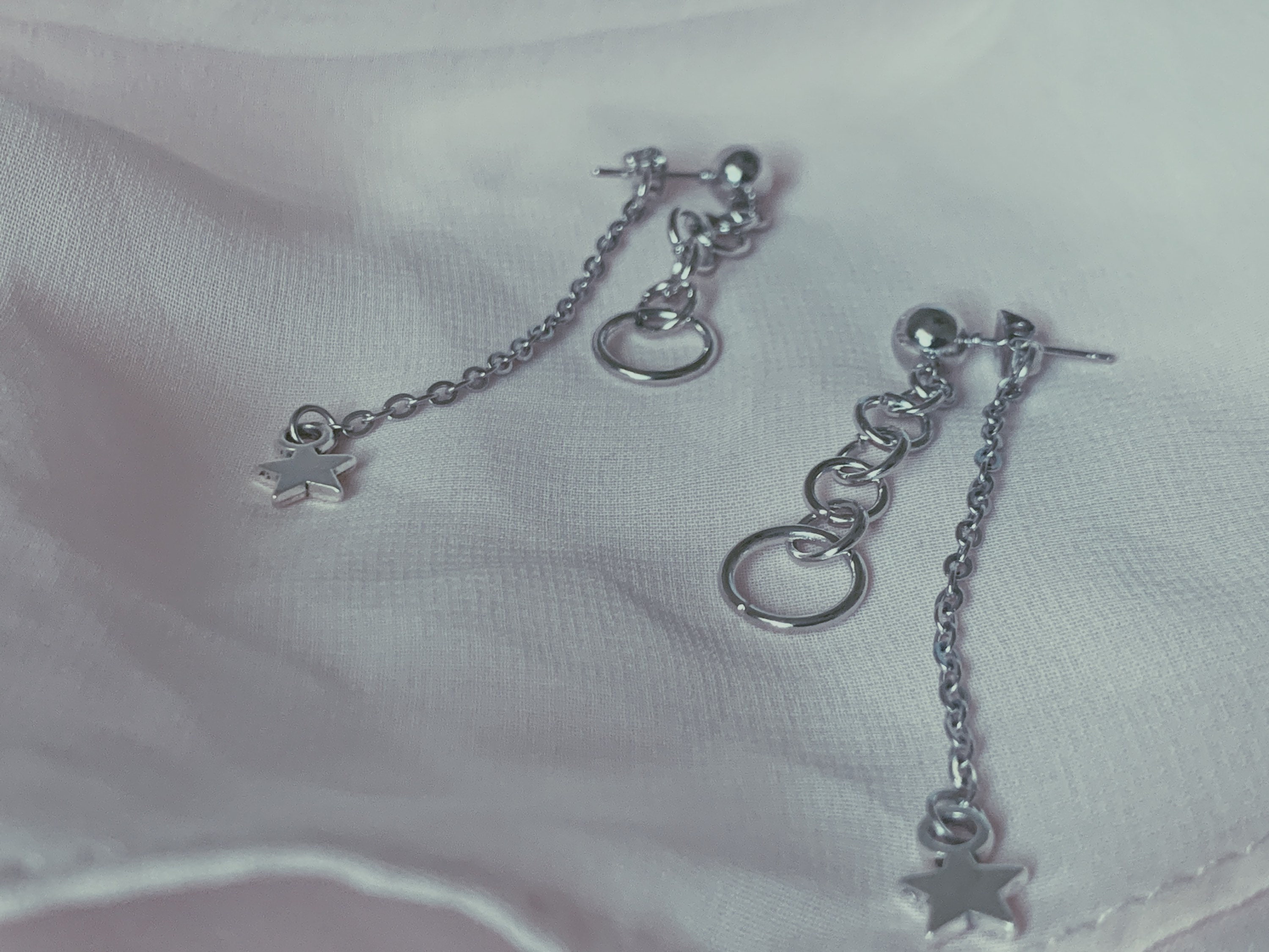 Silver Edgy Earrings Stainless Steel Dainty Star Earrings Etsy