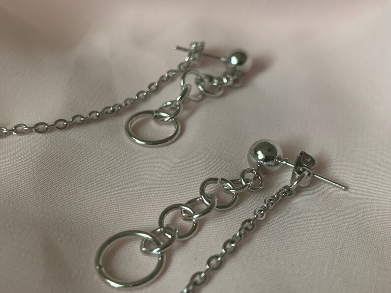 Silver Edgy Earrings Stainless Steel Dainty Star Earrings Etsy