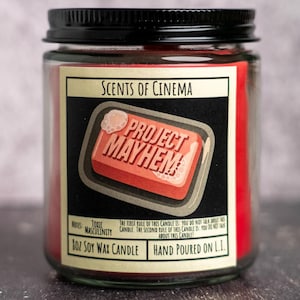 Fight Club Inspired Soy Wax Candle | Vanilla, Patchouli, Cedar