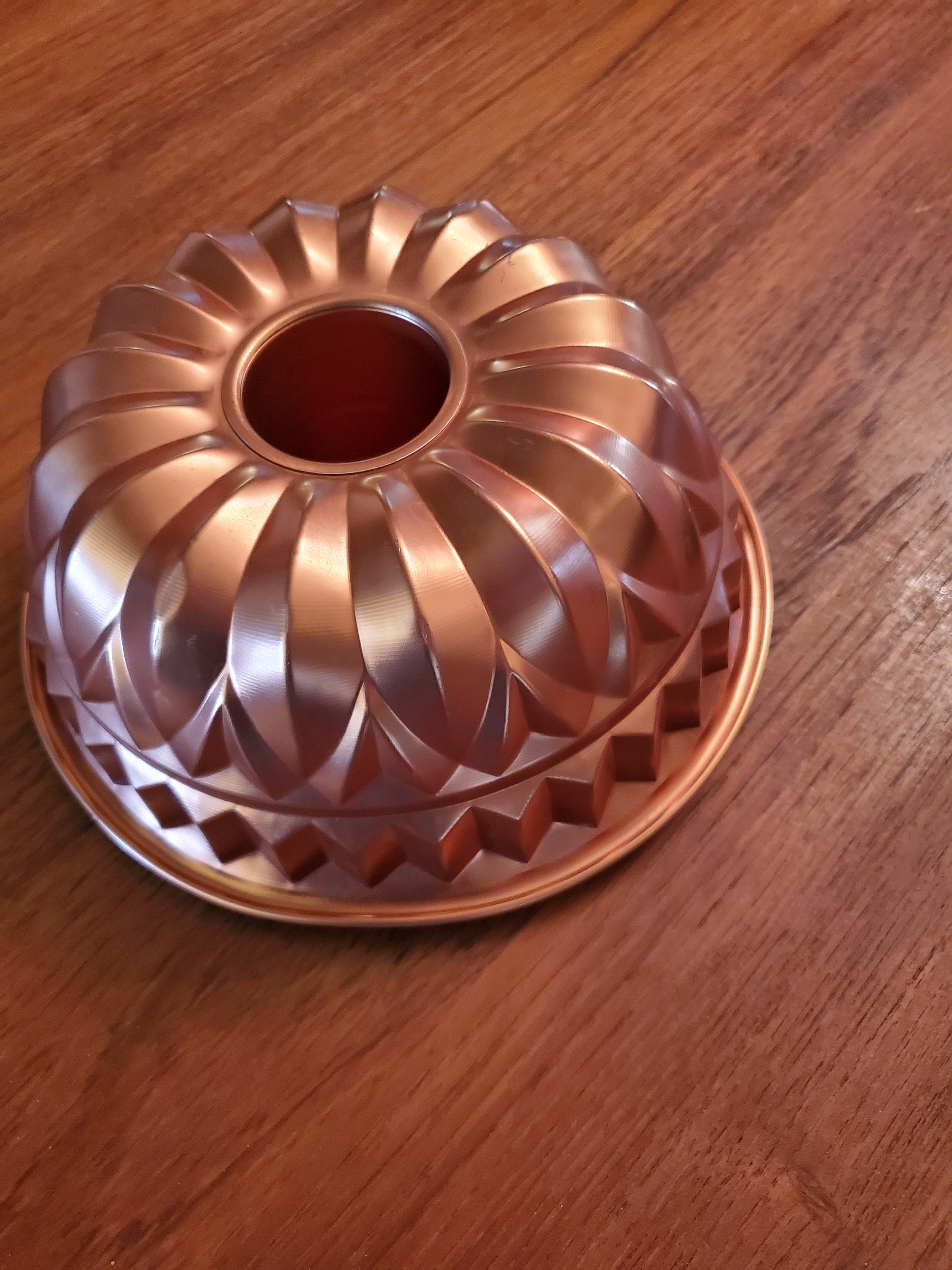 Vintage Pink Copper Aluminum Bundt Cake/jello Mold Etsy