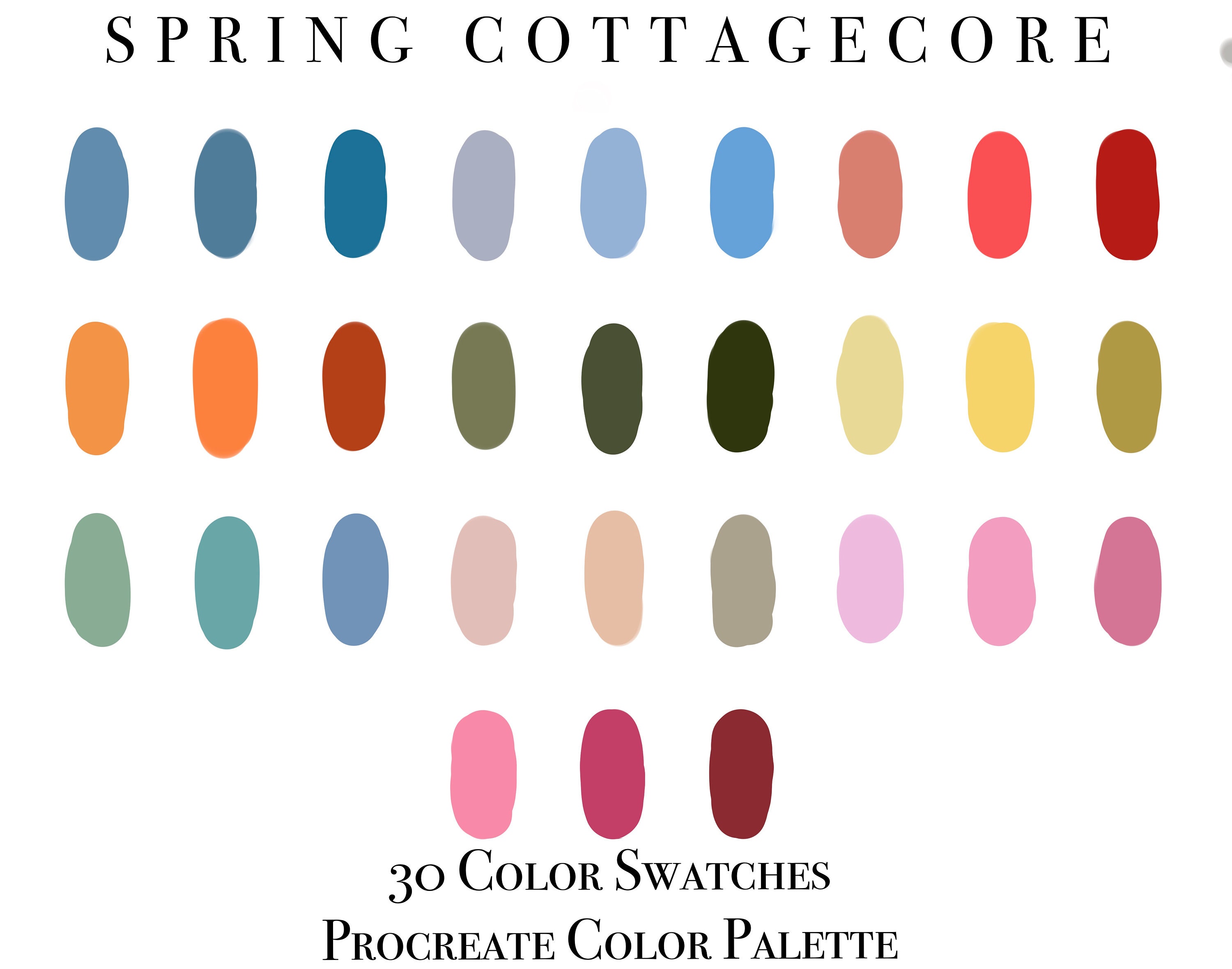 Procreate Color Palette Spring Cottagecore Procreate for | Etsy
