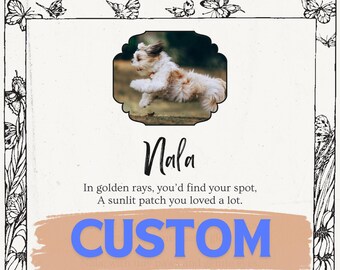Custom Memorial Poem I Dog Cat Bird I Photo