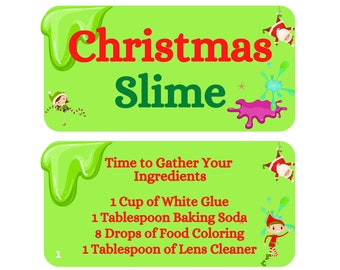 Christmas Slime Activity - [Instant Download] - 4 Pages - Step by Step - Instruction Sheet - DIY Slime - Children's - Family - Game - Prize