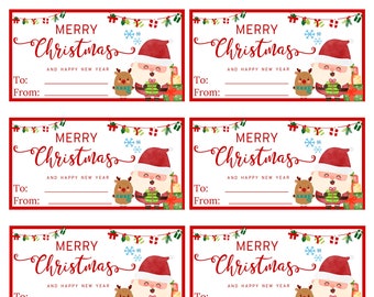 Gift Tags [Instant Download] Santa - Elf - Reindeer- Christmas - New Years - Children's - Gift Wrap - Printable - PDF