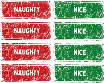 Naughty or Nice - [Instant Download] - Name Tag - Labels - Gift Tag - Table Setting - Christmas Game - Naughty List