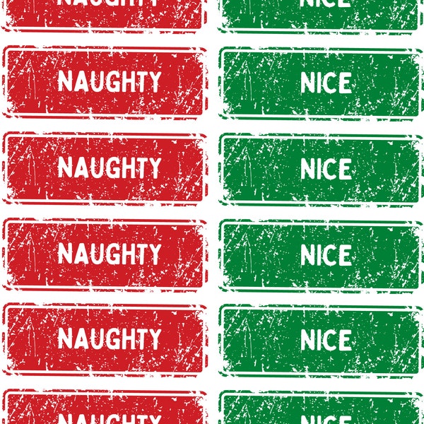 Naughty or Nice - [Instant Download] - Name Tag - Labels - Gift Tag - Table Setting - Christmas Game - Naughty List