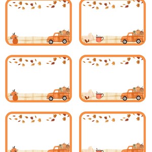 Autumn Fall Children's Name Tag [instant Download] 8x11 Nametag ...