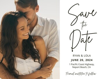 Set of 2 Save the Date Instant Download Templates I Photo I Template