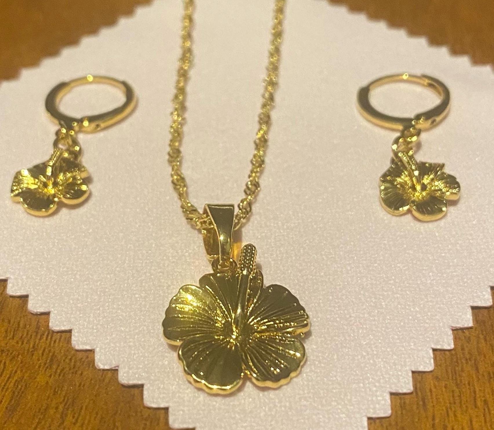 Palm Hibiscus Flower Necklace | Summer | Gifts for Her| Haiti
