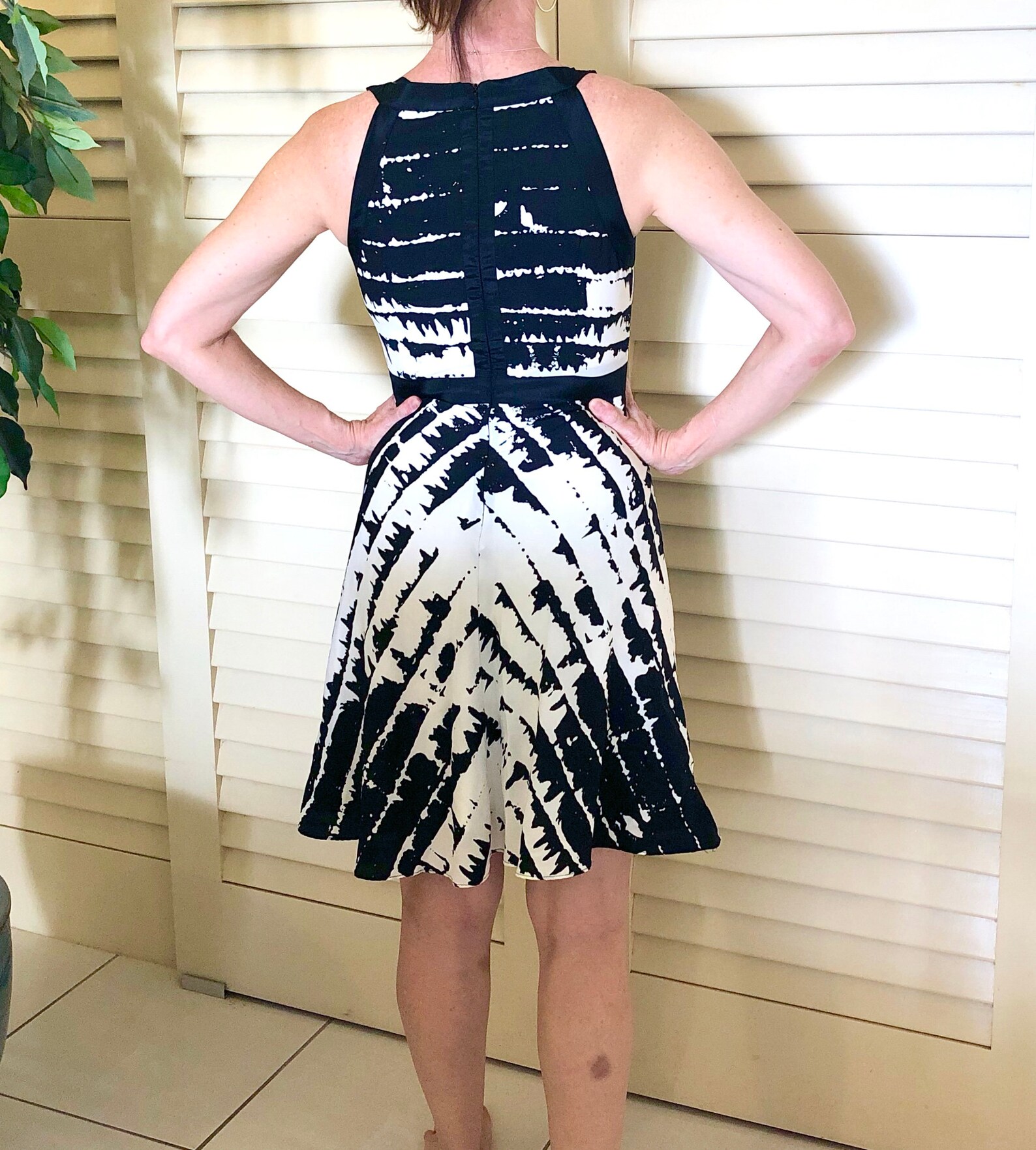 Black & White Abstract Print Dress Etsy
