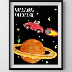 Literary Genre Poster, Science Fiction, Fiction Genres, Library Genre Posters, Elementary Classroom Posters, for Teachers/Librarians/Student